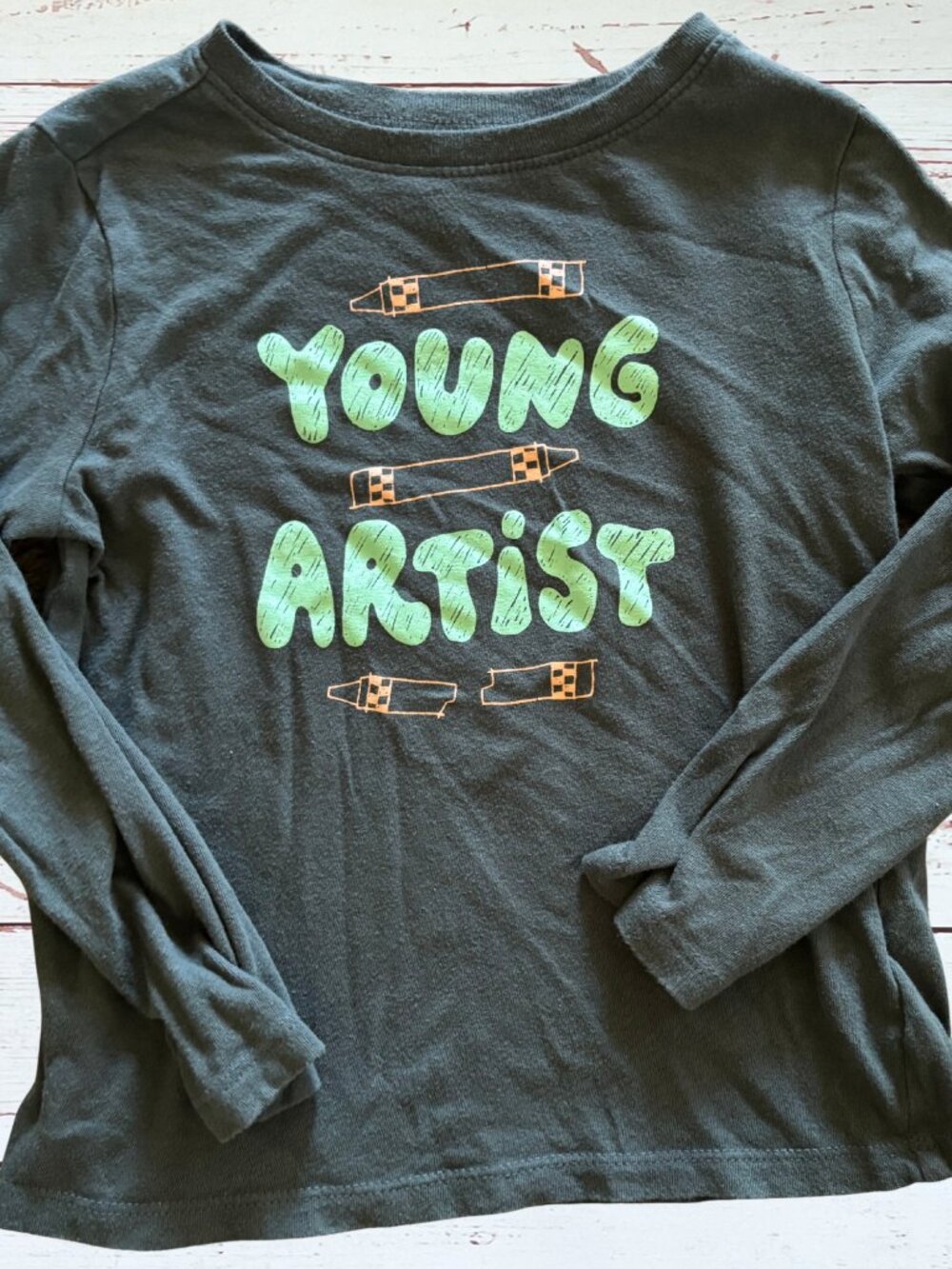 Old Navy Boys 5T Gray Young Artist Long Sleeve Tee